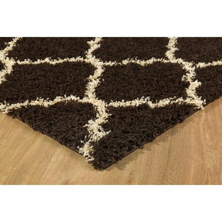 BACK2BASICS Anabelle Shag Rug; Brown - 8 x 10 ft. BA2607095